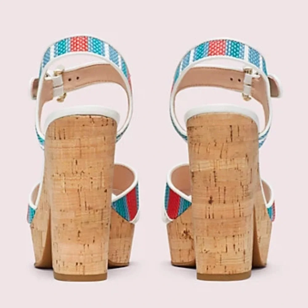 Like new Kate Spade Grace Raffia platform wedges